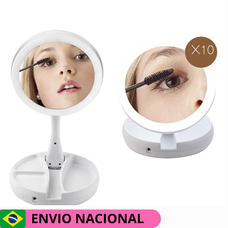 Espelho Light inova + BRINDE EXCLUSIVO (Lente especial com aumento 10X)