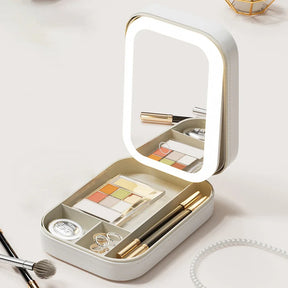 Organizador potatil com espelho e LED