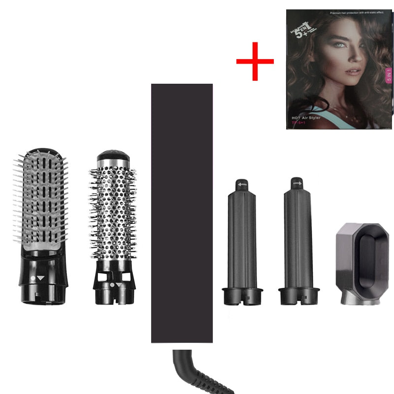 5 in 1 Hair Dryer Hot Comb Set Wet and Dry Professional Curling Iron Hair Straightener Styling Tool Hair Dryer Household