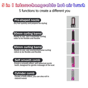 5 in 1 Hair Dryer Hot Comb Set Wet and Dry Professional Curling Iron Hair Straightener Styling Tool Hair Dryer Household