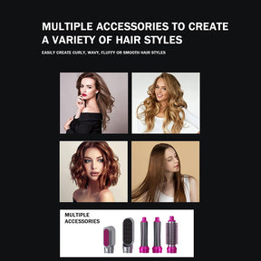 5 in 1 Hair Dryer Hot Comb Set Wet and Dry Professional Curling Iron Hair Straightener Styling Tool Hair Dryer Household